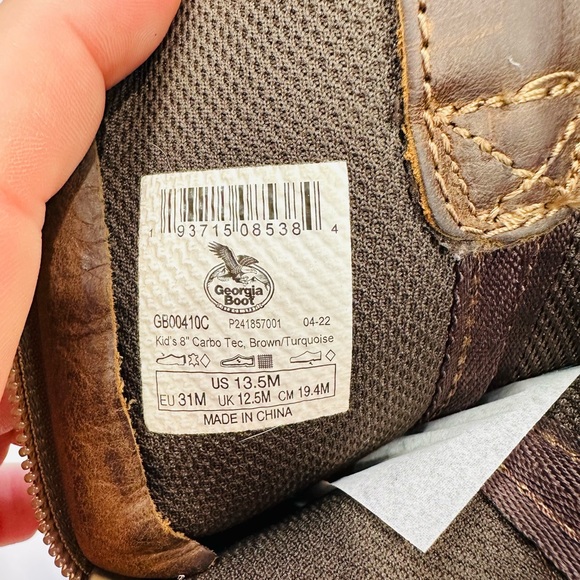 Georgia Boot Brown and Turquoise Kids' Boots - Picture 9 of 10